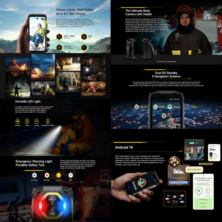 Ulefone Armor Mini 20T Pro, Thermal Imaging, 8GB+256GB, IP68/IP69K Rugged Phone, 4.7 inch Android 14 MediaTek Dimensity 6300 5G Octa Core, Network: 5G, NFC, OTG Ulefone Armor Mini 20T Pro, Thermal Imaging, 8GB+256GB, IP68/IP69K Rugged Phone, 4.7 inch Android 14 MediaTek Dimensity 6300 5G Octa Core, Network: 5G, NFC, OTG